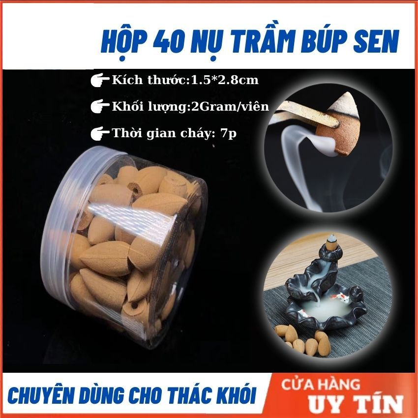 Nụ trầm hương BÚP SEN 40 nụ khói tỏa ngược dùng cho thác khói trầm hương