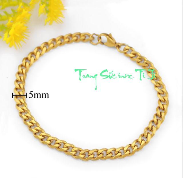 Lắc tay kiểu lặc mạ vàng 5ly