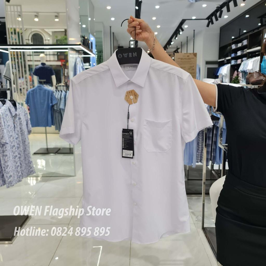OWEN - Sơ mi trắng cộc tay dáng Regularfit VẠT TÔM Mã AR22325N2, AR90779N1