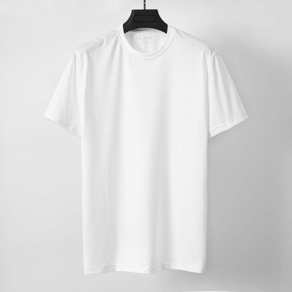 Mẫu áo thun basic nam nữ cổ tròn trơn trắng đen vải cotton mềm mại thoáng mát - PandoStore