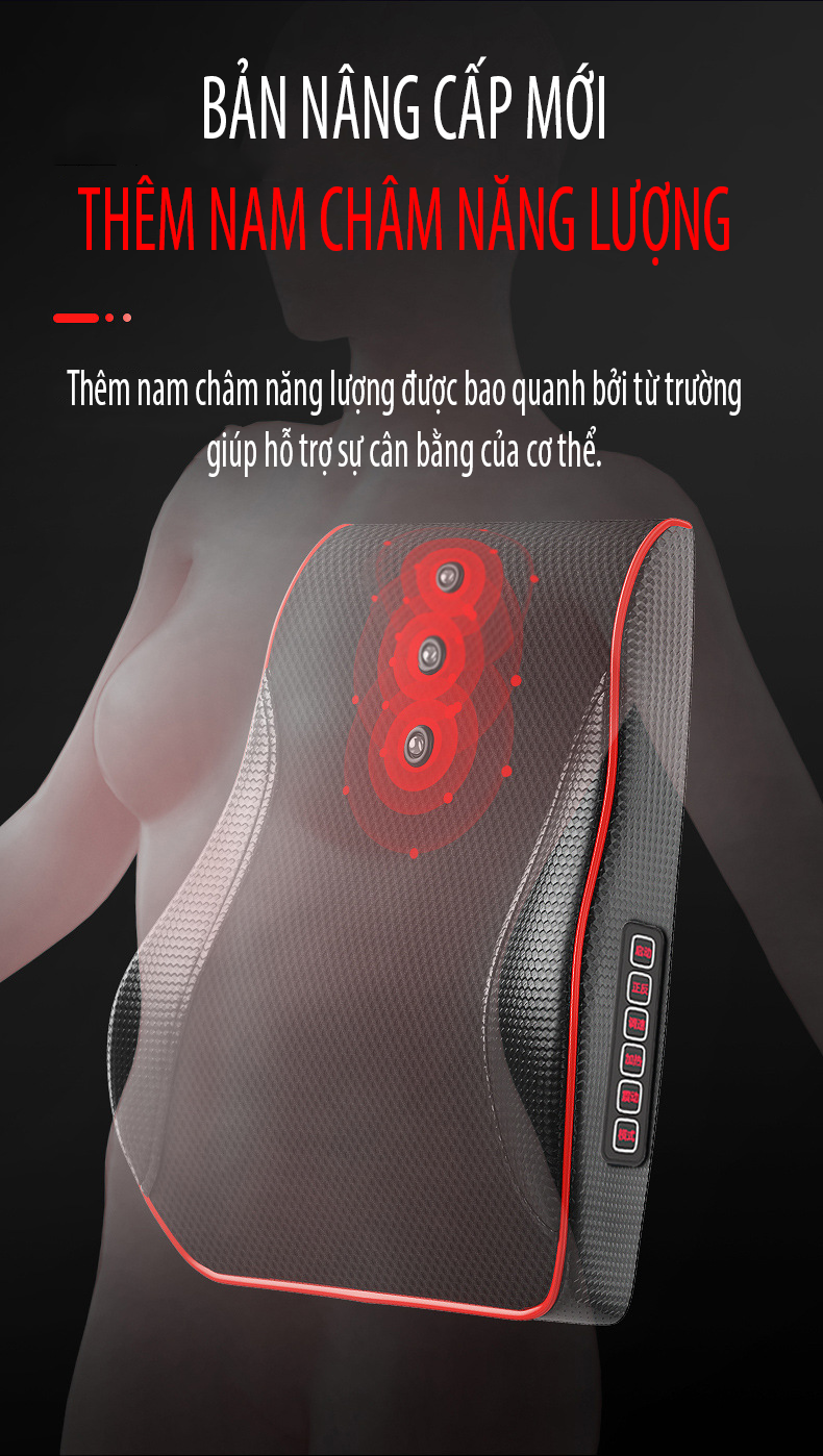 Gối/đệm massage đa năng kéo dài hỗ trợ chữa trị, làm giảm đau thắt lưng, đau cột sống cổ
