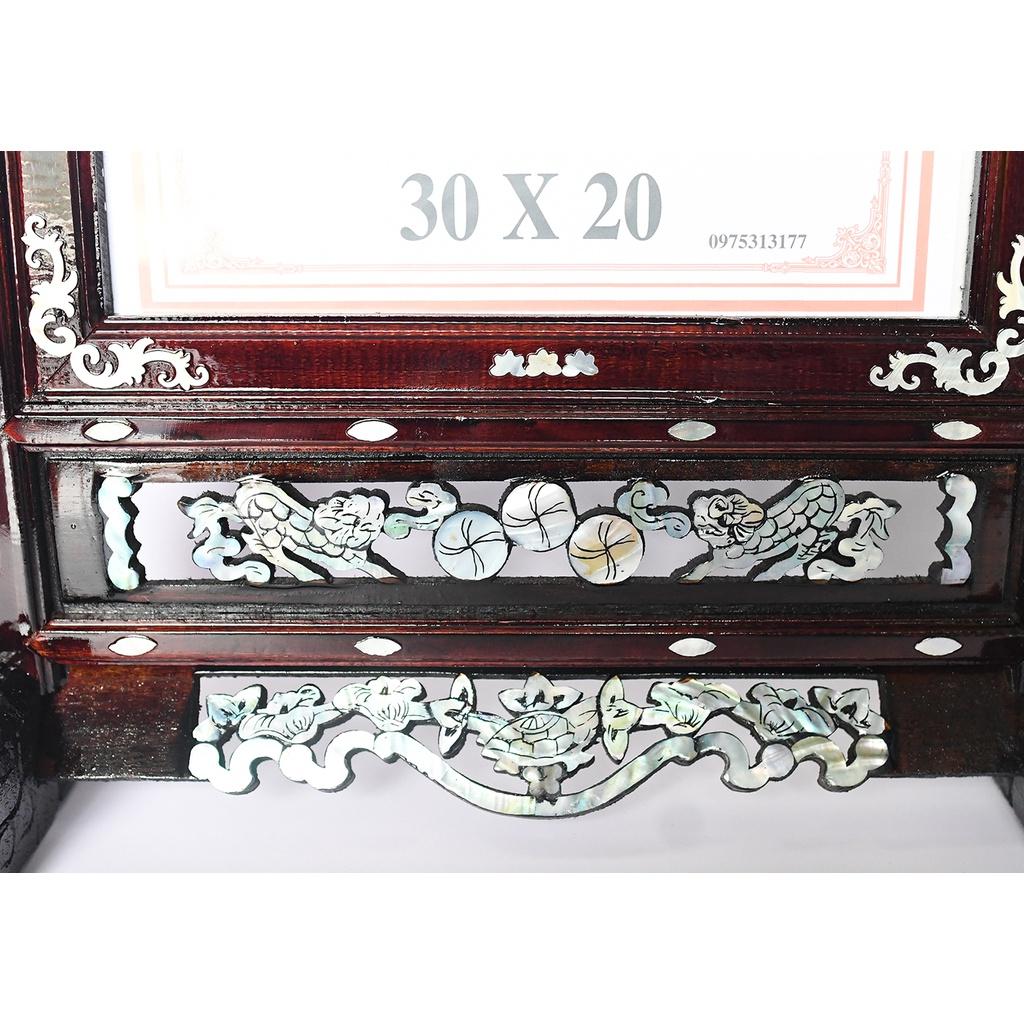 khung hình thờ gỗ, cẩn ốc xà cừ 30 x 20