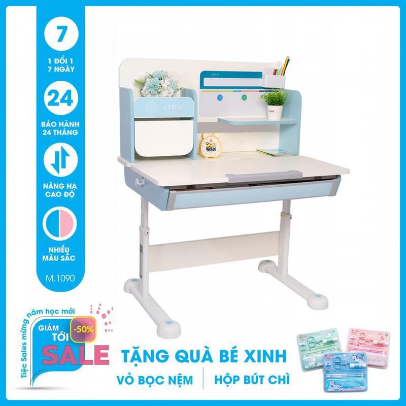 Bàn học thông minh SMLIFE Jossie 90cm - M1090 - Xanh | 90cm x 56cm x 56-76cm (mặt bàn nâng hạ)