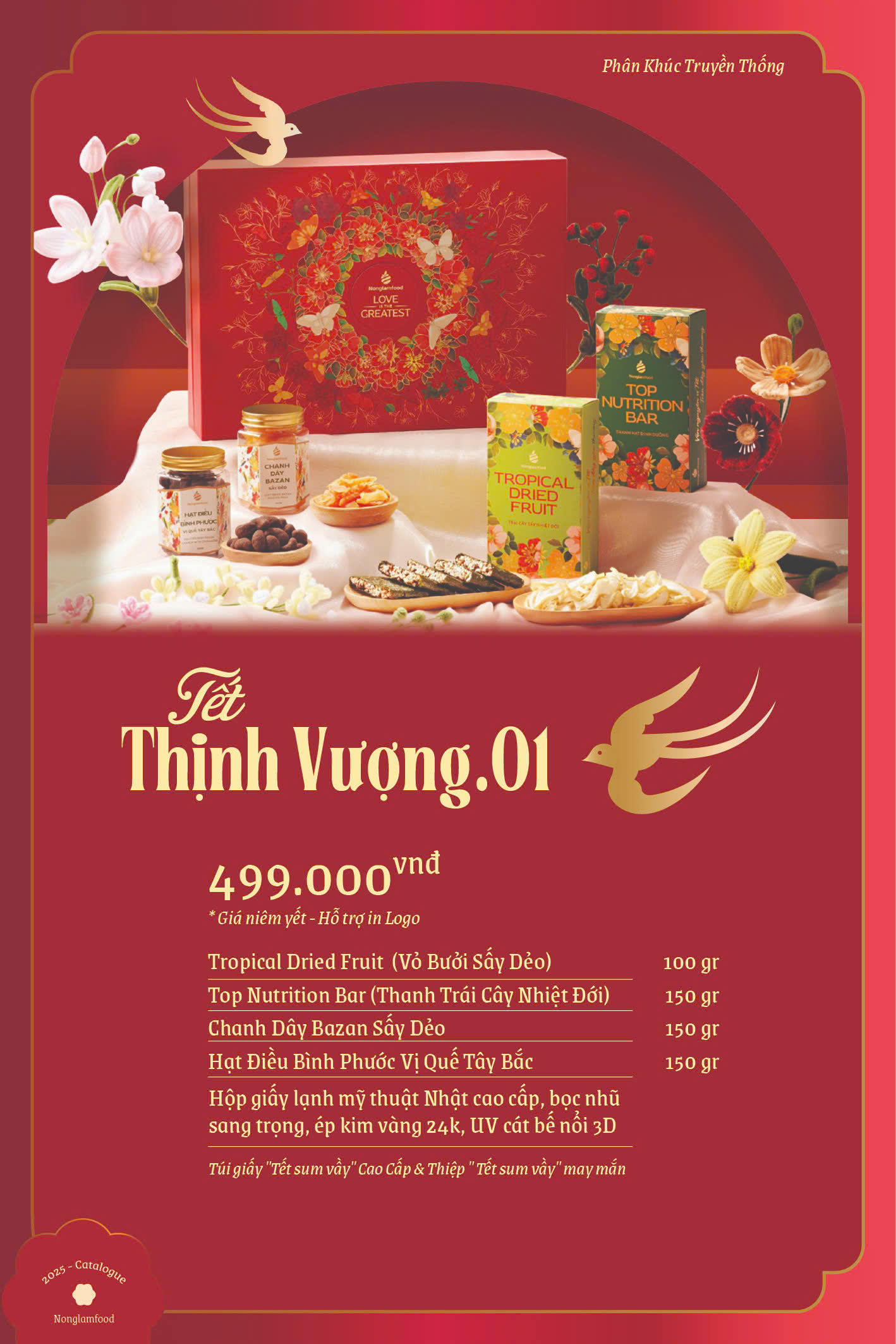 [BỘ QUÀ TẾT 2025] Set quà Tết Thịnh Vượng 1 Nonglamfood | Hạt mứt tết cao cấp, quà tặng cho người thân