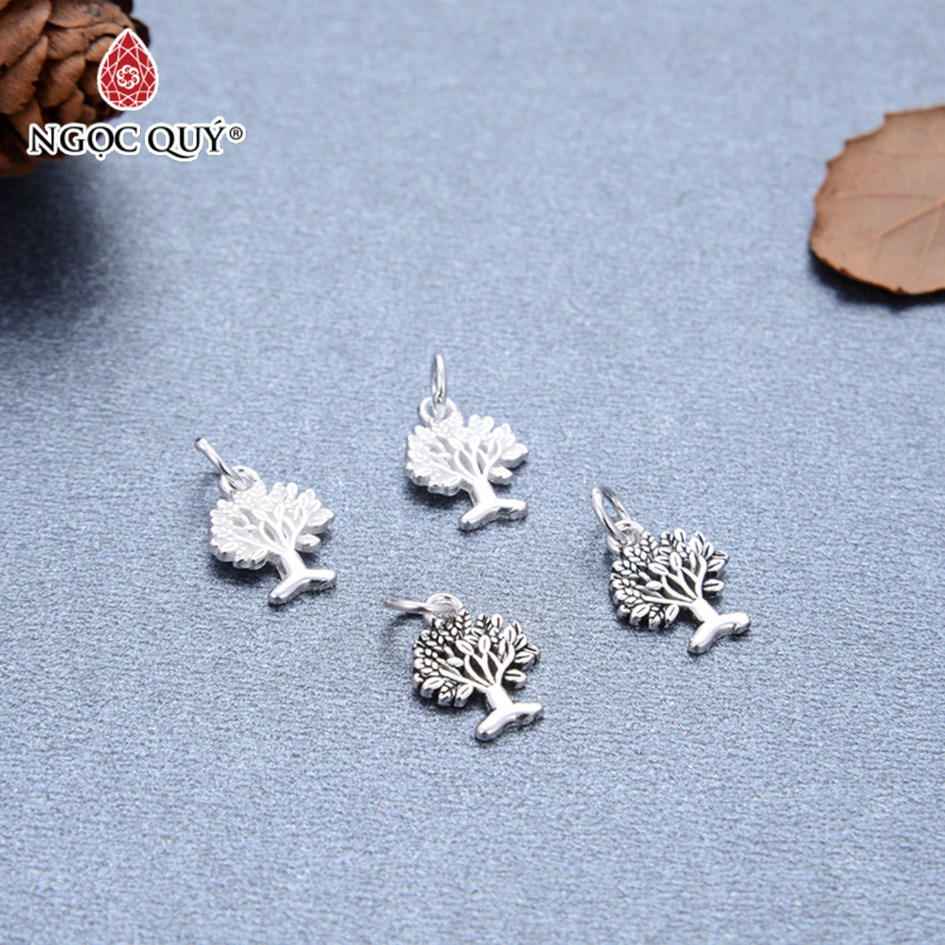 Charm bạc hình cây treo - Ngọc Quý Gemstones