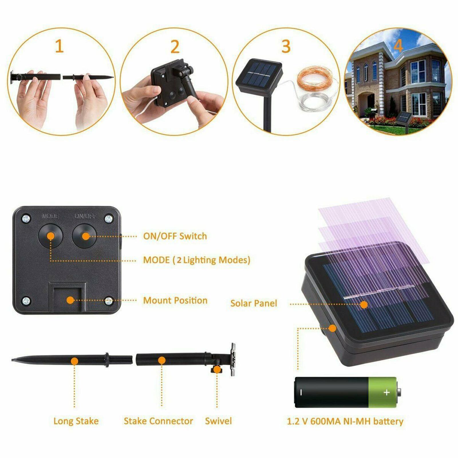 LED Solar Power Fairy Lights String Light Outdoor Party