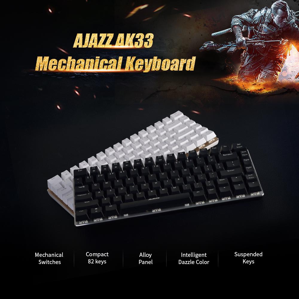 Bàn phím AJAZZ AK33 Bàn phím chơi game E-sport 82 Phím Màu đen Công tắc USB Có dây