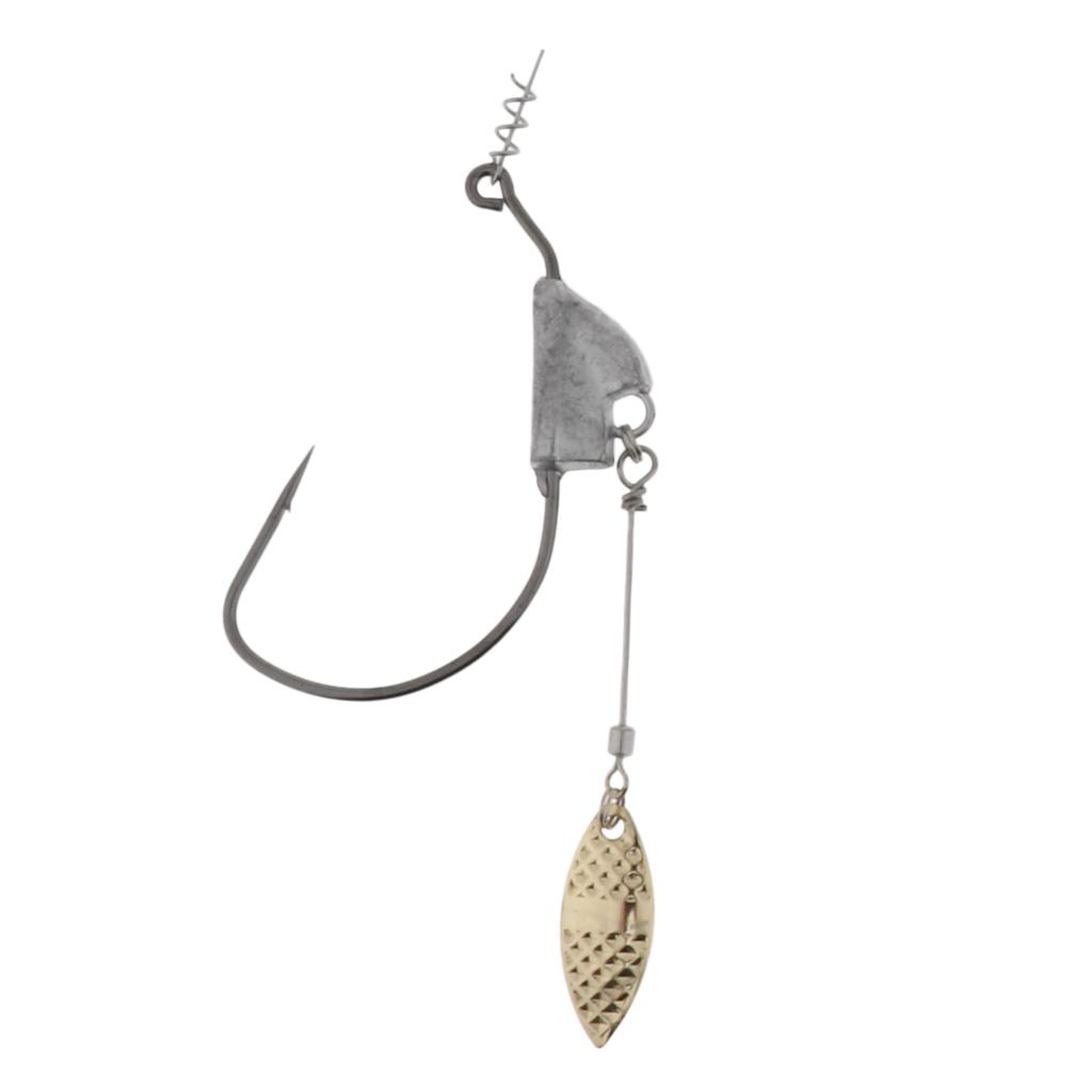 5pcs Weighted Fishing Hooks with Lead Spoon Spring For Swimbaits