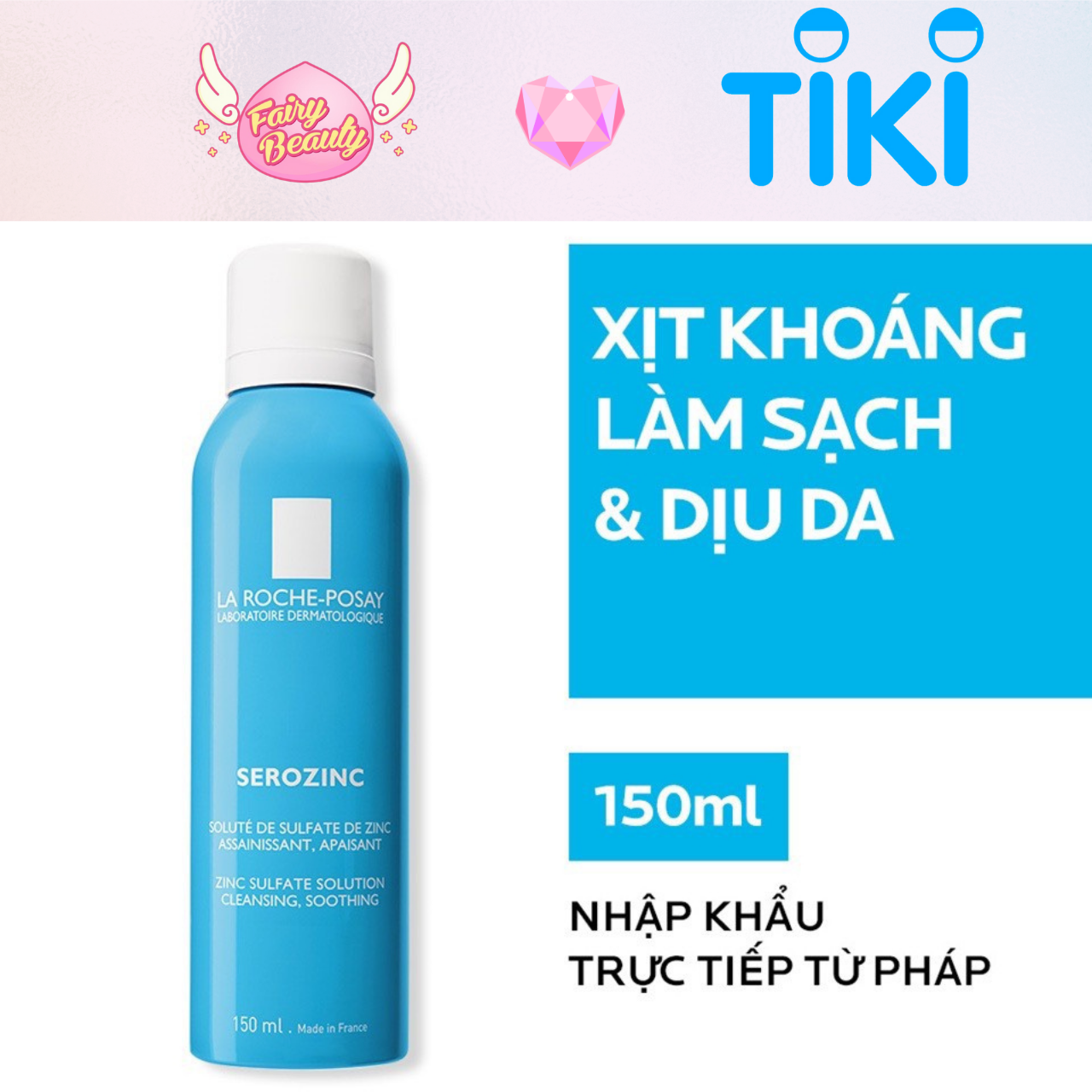 Xịt Khoáng Làm Dịu Dành Cho Da Dầu Mụn, Giúp Giảm Sưng Viêm Và Kiểm Soát Nhờn Serozinc 300/150/50ml