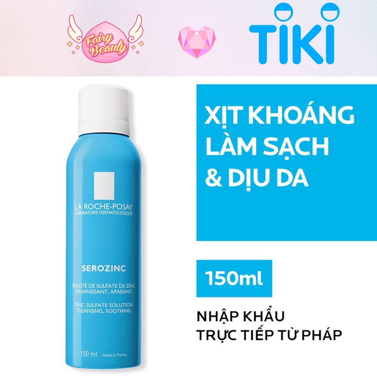 [LA ROCHE-POSAY] Xịt Khoáng Làm Dịu Dành Cho Da Dầu Mụn, Giúp Giảm Sưng Viêm Và Kiểm Soát Nhờn Serozinc 300/150/50ml