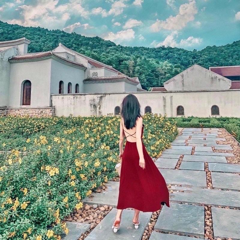 ĐẦM MAXI 2 DÂY ĐAN CHÉO LƯNG 2 MÀU