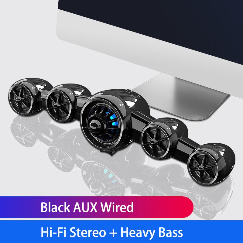 Soundbar với loa siêu trầm sừng loa bluetooth hộp âm thanh cao hifi loa máy tính để bàn cho máy tính xách tay máy tính xách tay PC Color: Silver No Buetooth