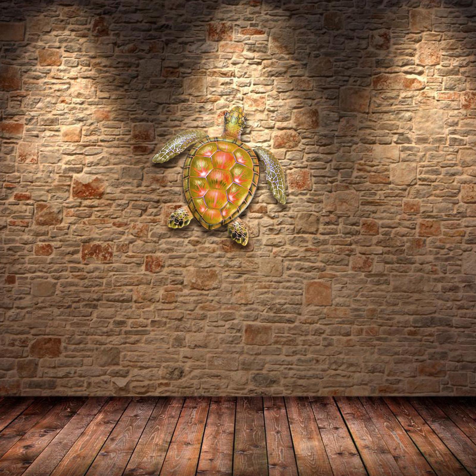 2x Natural Style Metal Wall Decor Animal Ornament Turtle Decoration for Home