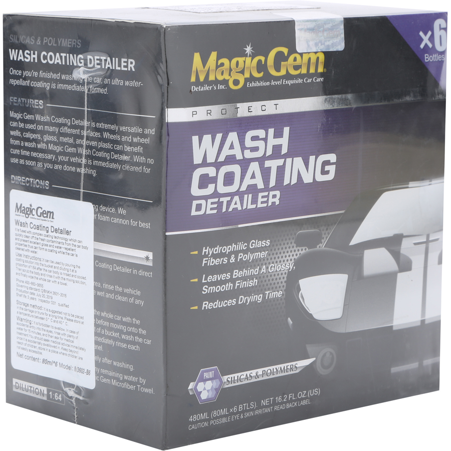 Nước Rửa Xe Chống Bám Nước Mưa Wash Coating Detailer Magic Gem M3602-B6 (6 chai x 80ml)