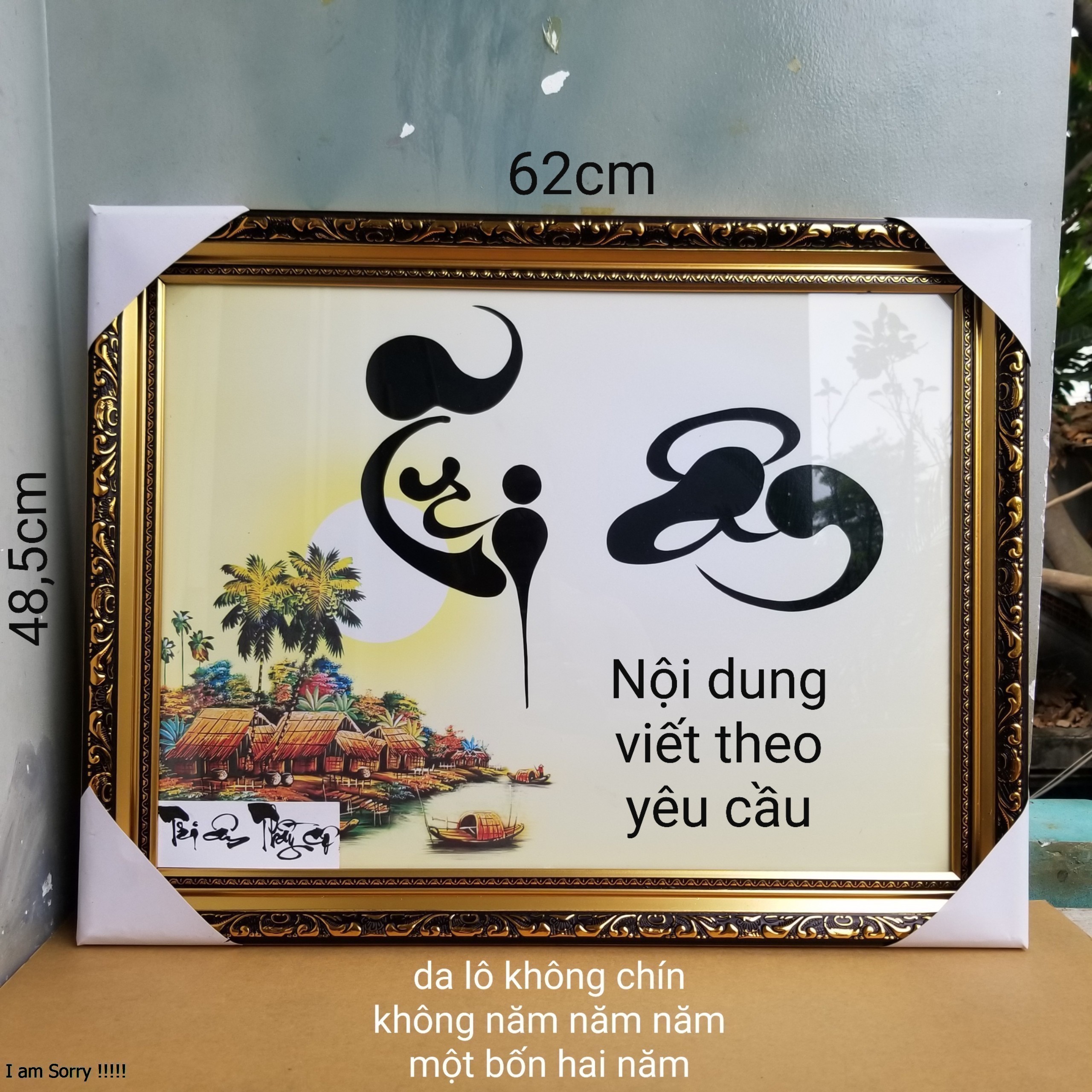 Tranh thư pháp Tri ân Thầy cô, nội dung viết theo yêu cầu.Quà tặng 20/11