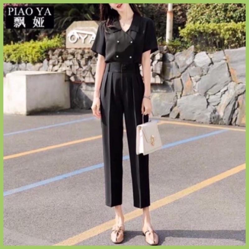 Quần Baggy cạp cao bản to 3 khuy