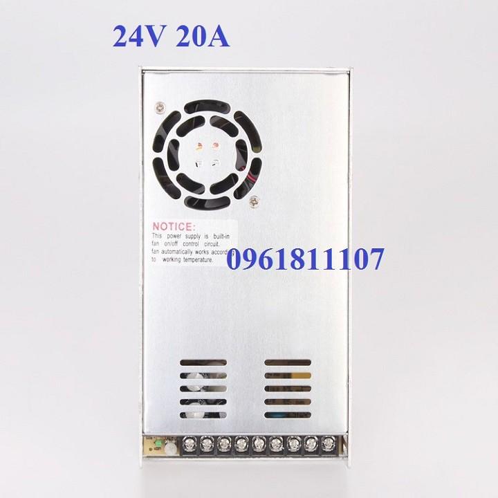 Nguồn tổ ong 24V 20A có quạt tản nhiệt thông minh