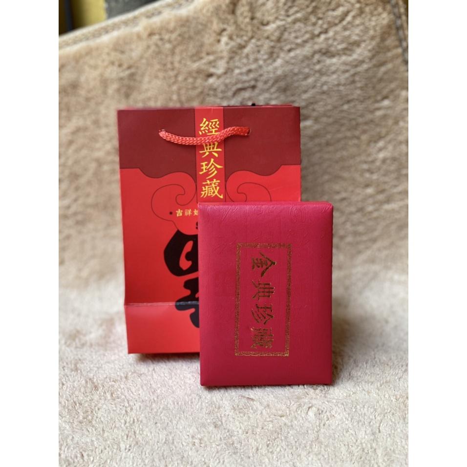 Hộp Đồng Xu Hình Thần Tài Mạ Vàng 24k Tặng Kèm Túi Xách