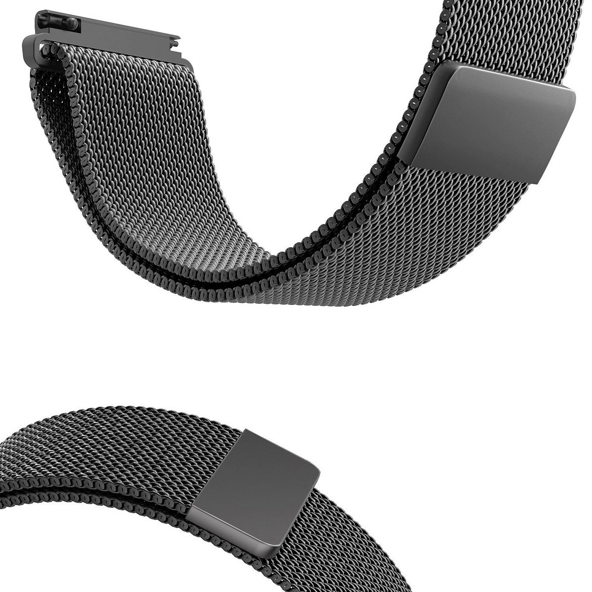 Dây đồng hồ 22mm lưới thép cho đồng hồ Gear Sport, Gear S3, S3Classic, Galaxy Watch 46mm - Đen -Hàng nhập khảu