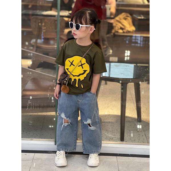 Áo thun mặt cười chảy new 2022 cho bé , áo thun cho bé unisex, Kid_genZ