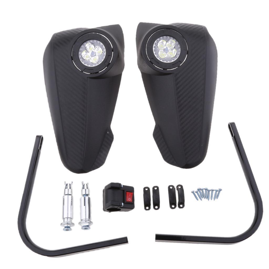 7/8" Motorcycle Protector LED  Light  Hand Guard  Black