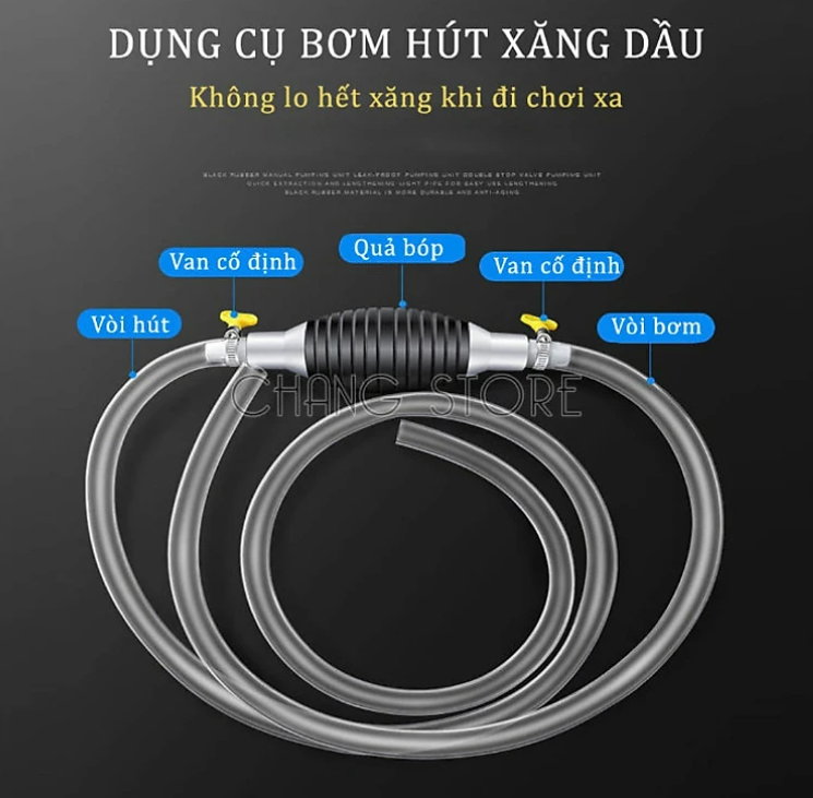 Dụng Cụ Bơm Hút Rượu, Xăng Dầu Chất Lỏng Bóp Tay Thủ Công Đa Năng - Hàng Loại 1- Chính Hãng