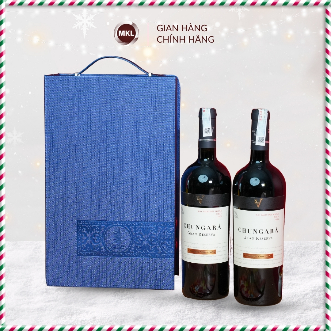 Set 2 chai vang đỏ Chile San Vicente Chungará Cabernet Sauvignon Gran Reserva 750ml 13.5% - Hàng chính hãng