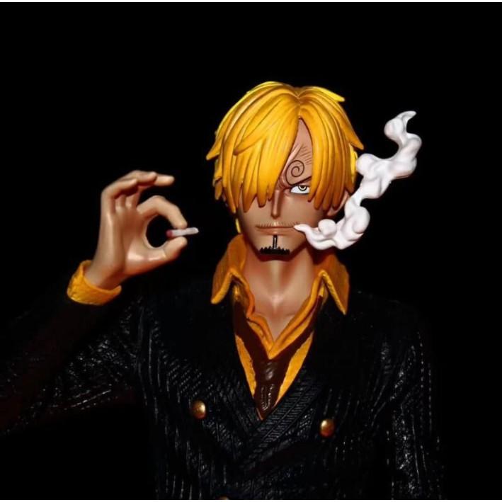 Mô hình One Piece - Sanji chân đen có led sắc nét màu đậm áo lửa đỏ tươi 38cm