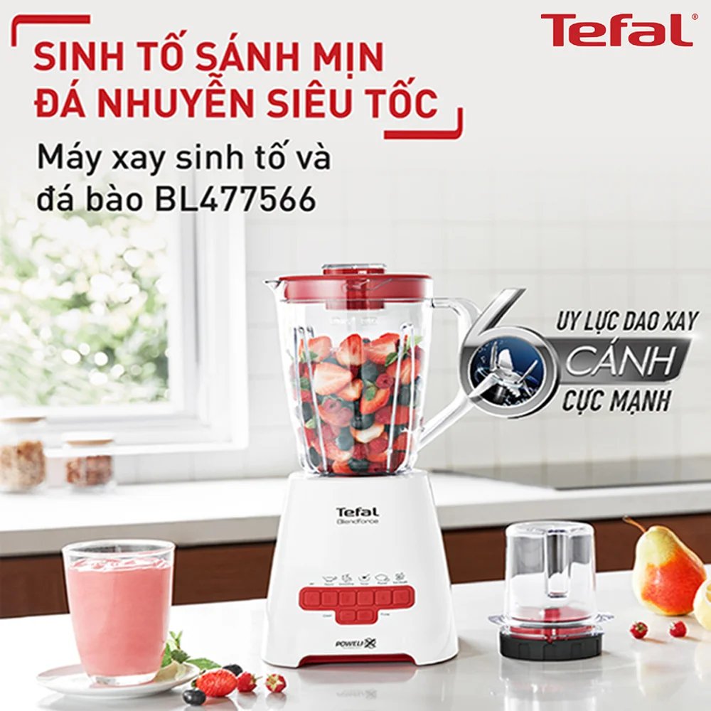 Máy xay sinh tố Tefal BL477566 - 800W - 1.25L - Hàng Chính Hãng