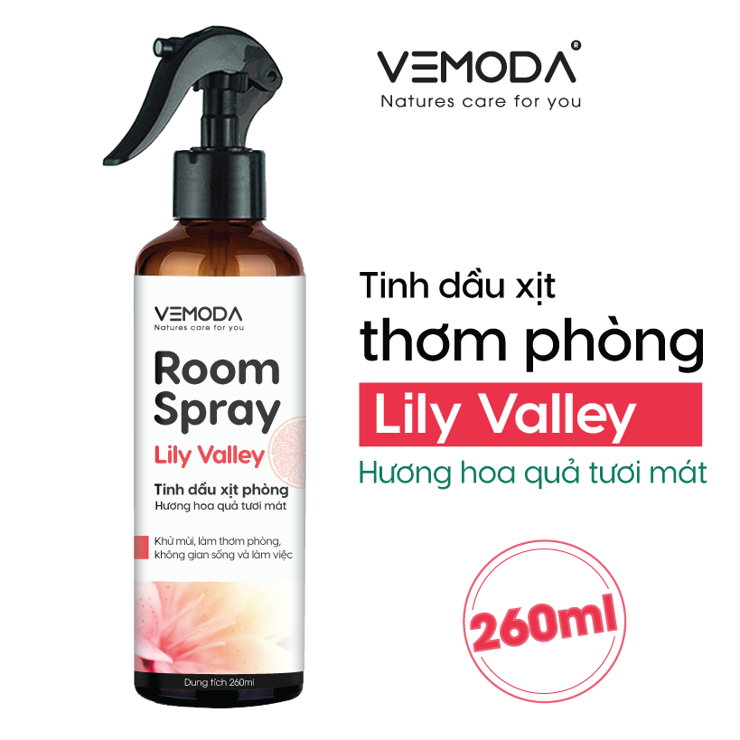 Xịt phòng tinh dầu cao cấp Vemoda 260ml giúp khử mùi, làm thơm không gian nhanh chóng, tiện lợi