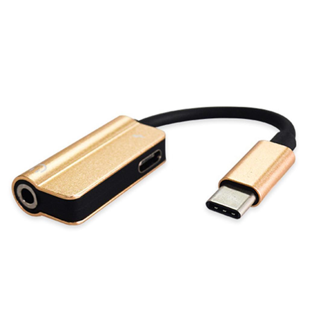2-5pack Type C to 3.5mm Headphone Audio Adapter and USB-C Charging Cable Rose