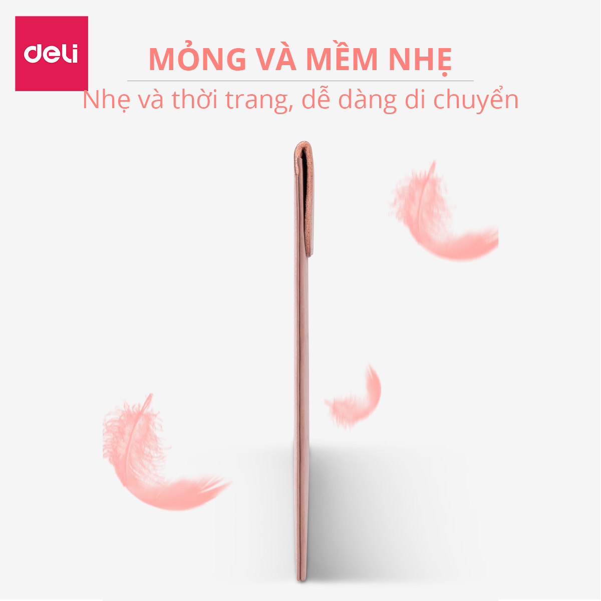 Túi Đựng Chống Sốc Laptop 13 Inch Da PU Deli - Kê Làm Lót Chuột Bền Đẹp Chống Nước Chống Xước Máy Tính - 63766