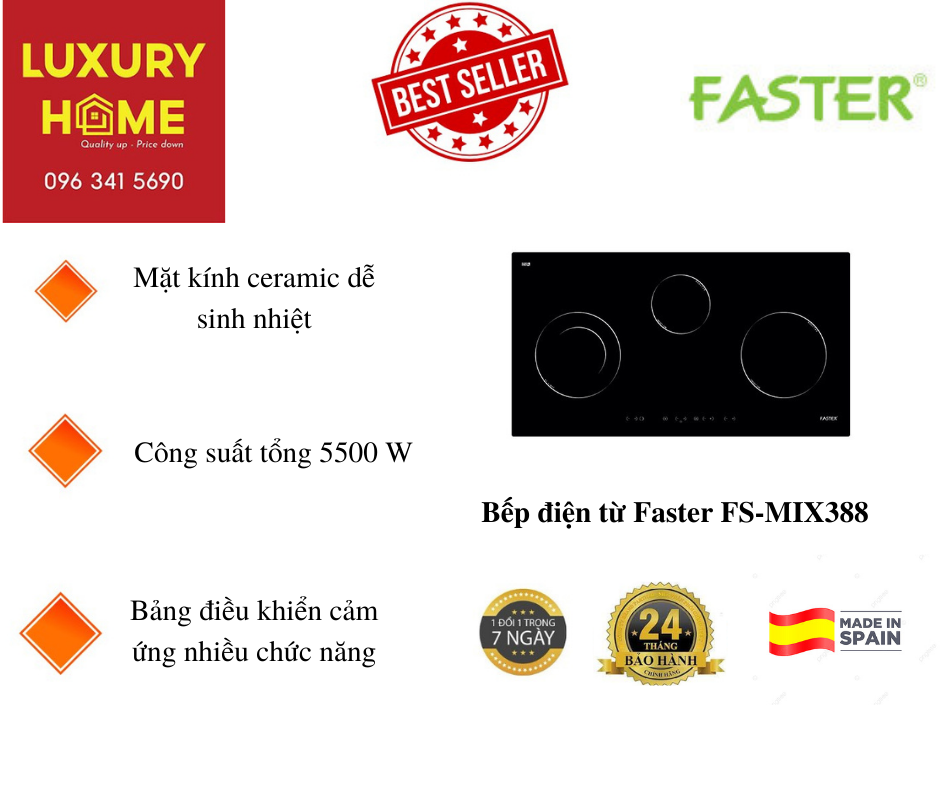 Bếp điện từ Faster FS-MIX388- Hàng chính hãng