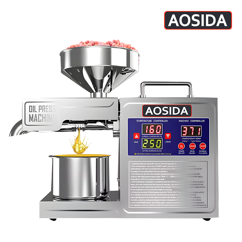 Máy ép dầu thực vật gia đình AOSIDA Anh Quốc B03S Công suất 820W, Năng suất ép 4-6 kg/giờ - Bảo hành 12 tháng, Hàng nhập khẩu