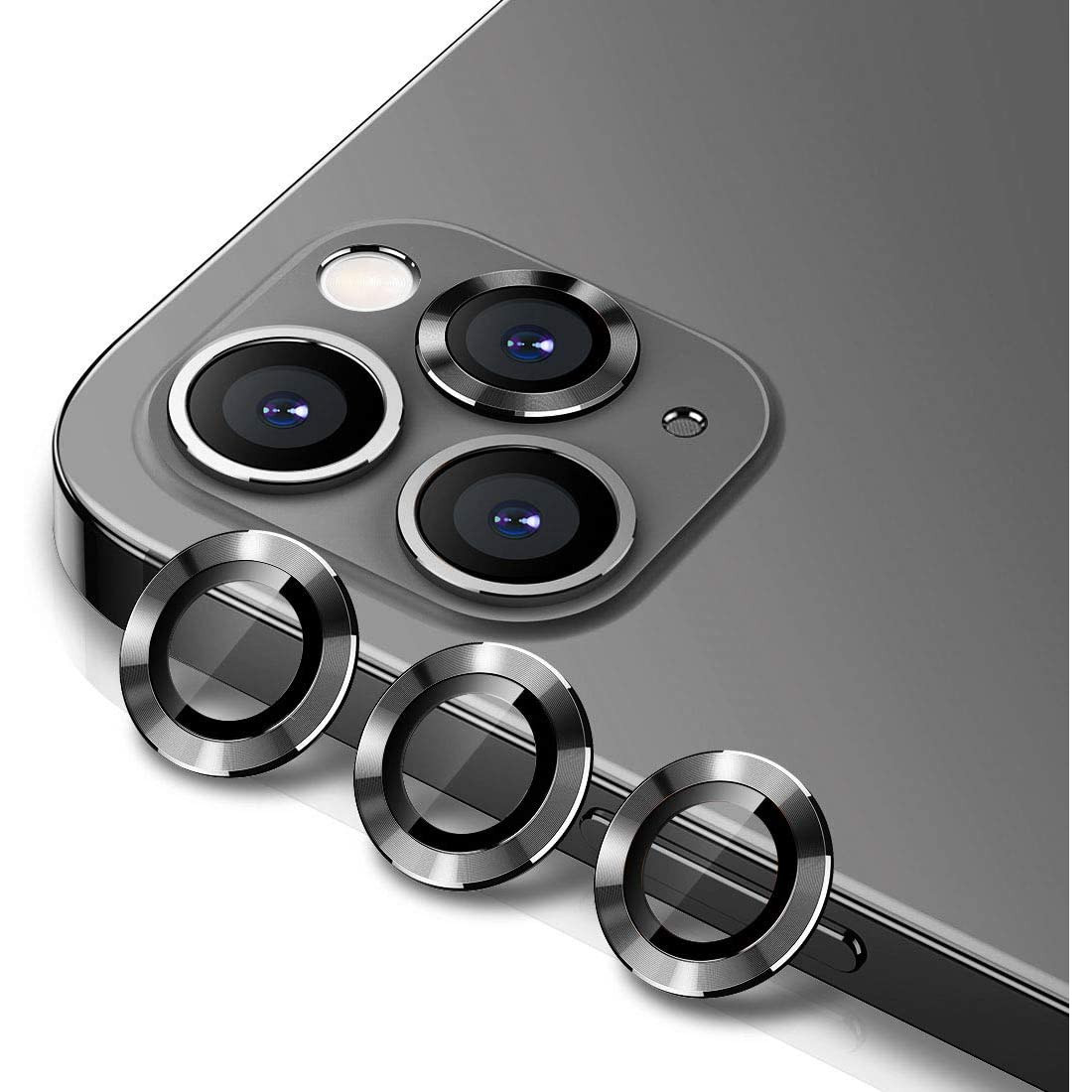 Bộ miếng dán kính cường lực bảo vệ Camera cho iPhone 12 Pro Max HOTCASE Kuzoom mang lại khả năng chụp hình sắc nét full HD (độ cứng 9H, chống trầy, chống chụi &amp; vân tay, bảo vệ toàn diện) - Hàng nhập khẩu