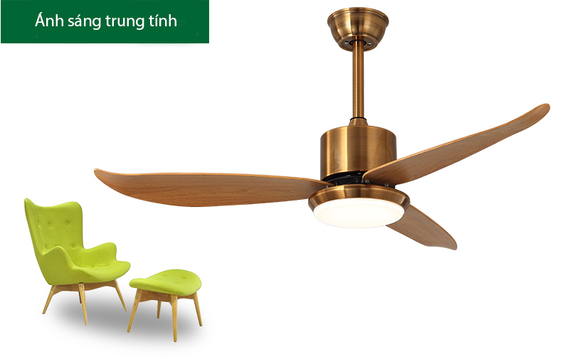 Quạt trần đèn trang trí 3 cánh bền đẹp QAT023 – Tiết kiệm năng lượng tối ưu