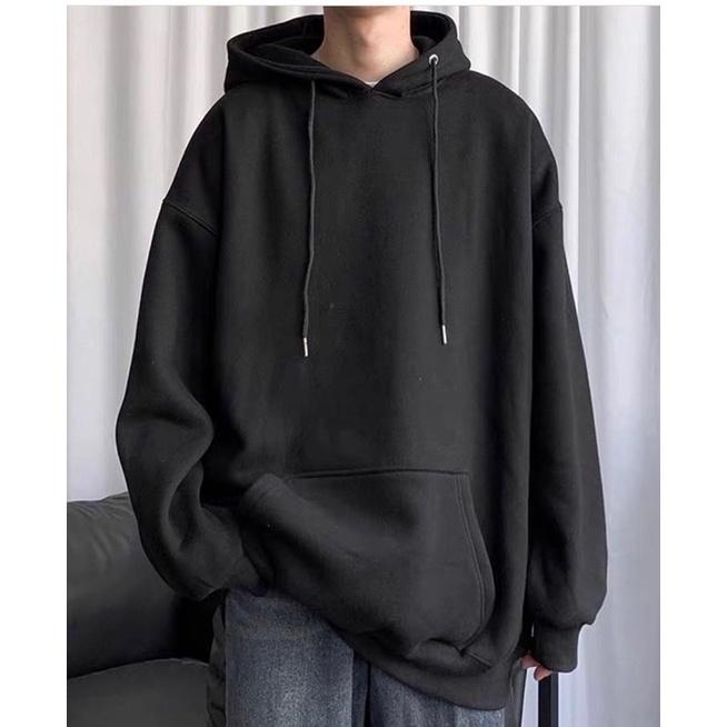 Hoodie đen chất vải nỉ ngoại