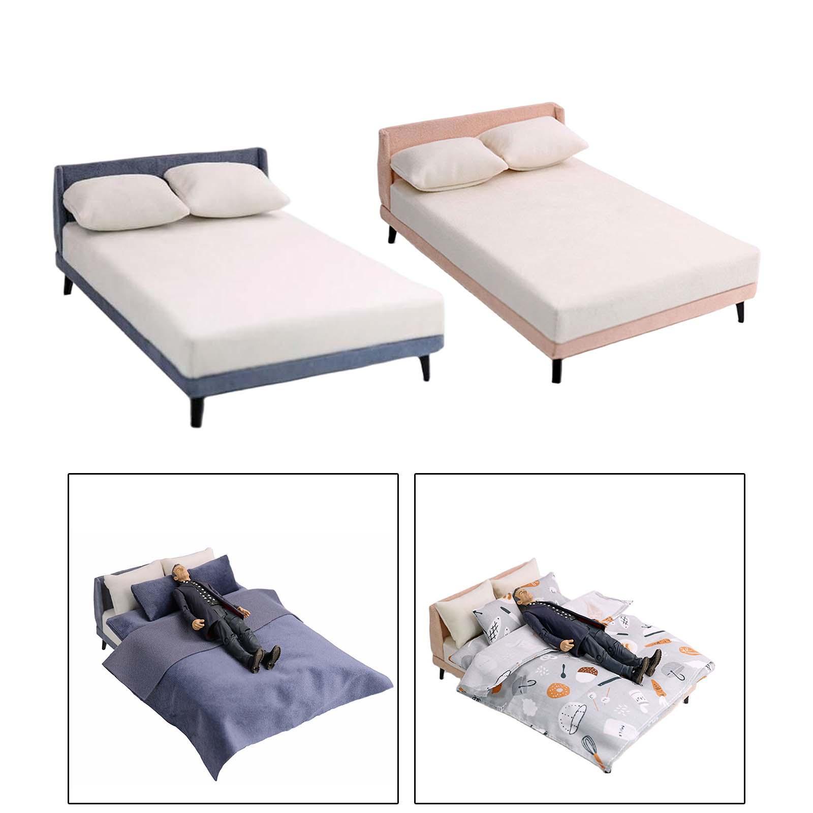 1/12 Miniature Doll Bed Set Party Accessory Toy for Decoration 1/12