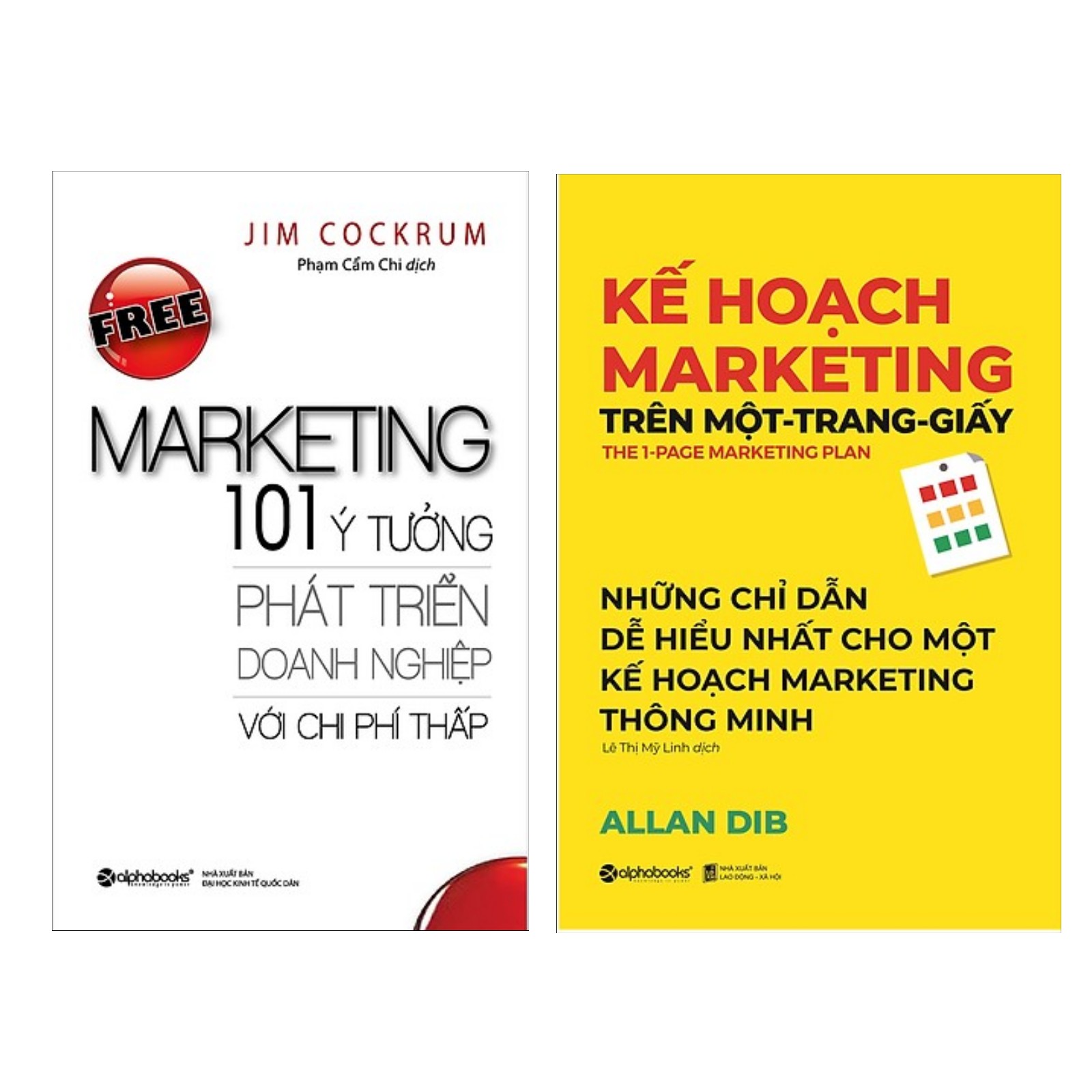 Combo 2 Cuốn Sách Về Marketing - Bán Hàng: Free Marketing – 101 Ý Tưởng Phát Triển Doanh Nghiệp Với Chi Phí Thấp + Kế Hoạch Marketing Trên Một - Trang - Giấy