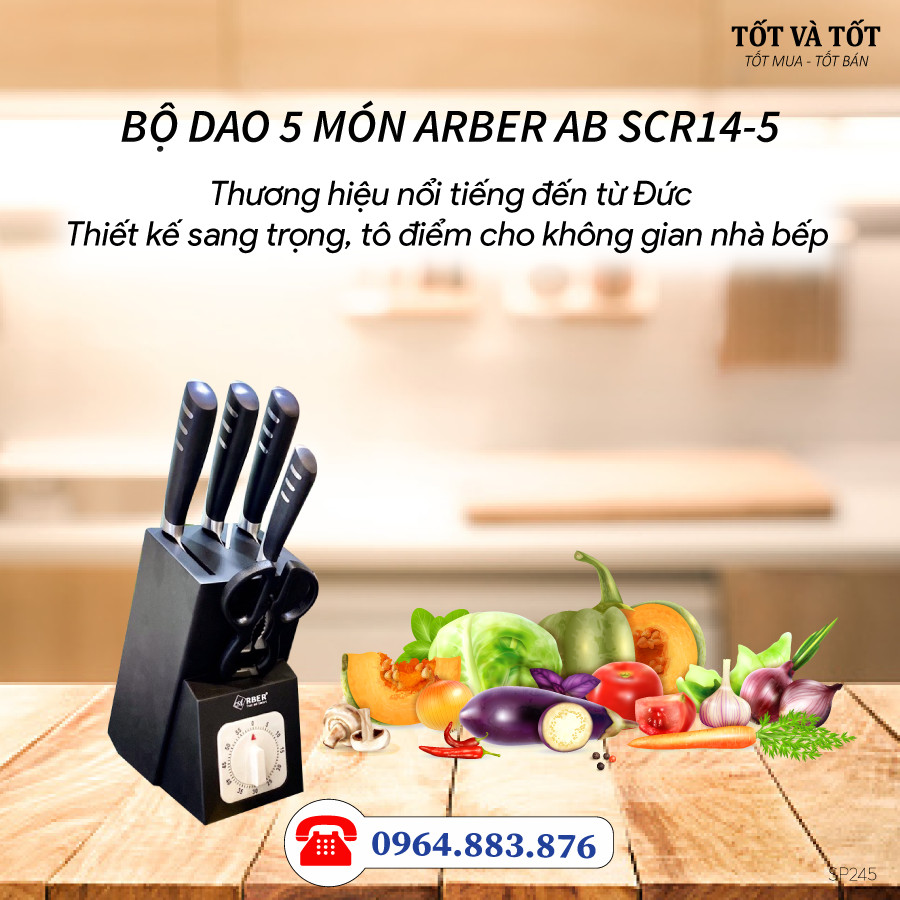 Bộ dao 5 món Arber AB 14-5 thương hiệu Đức