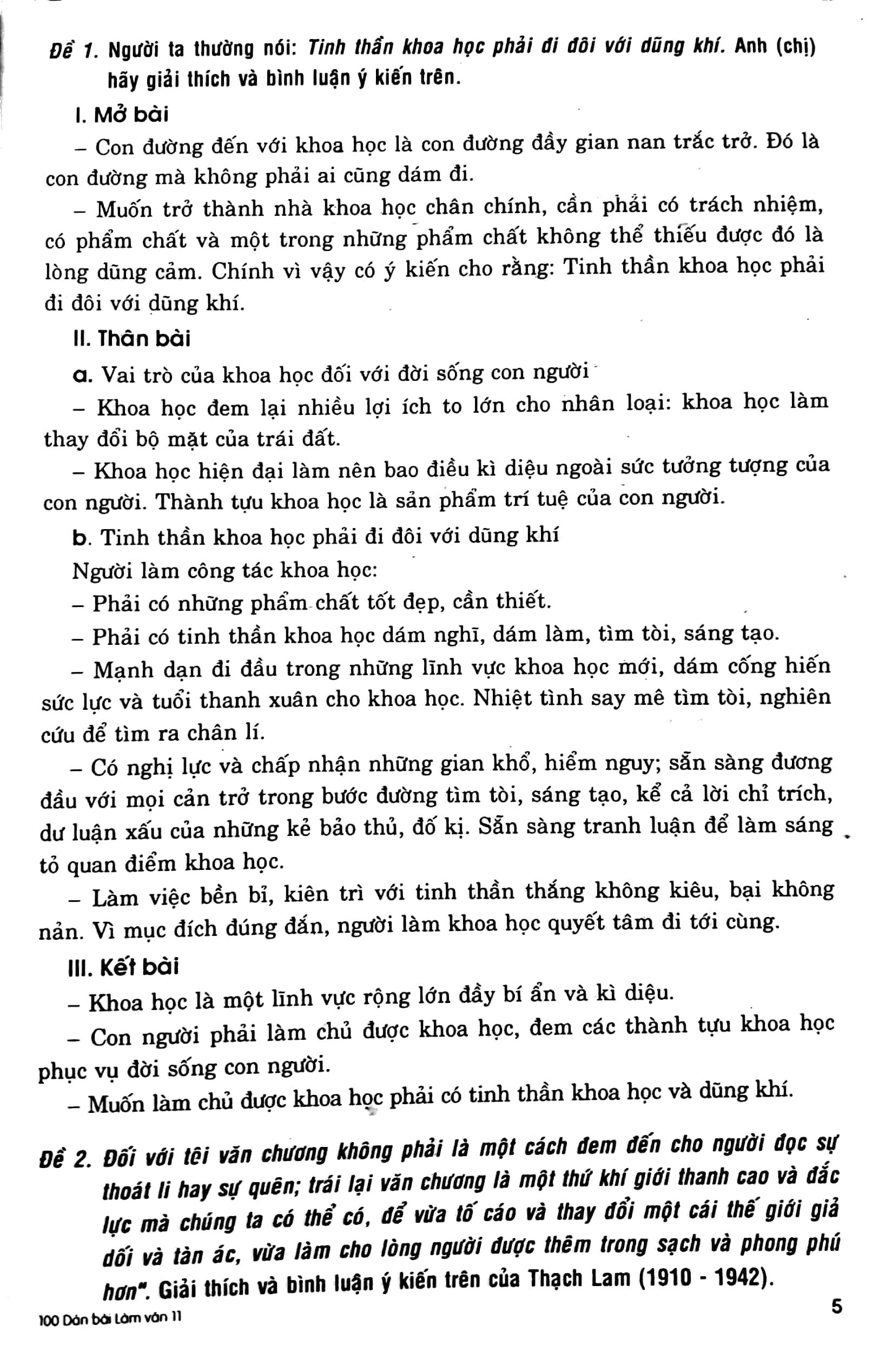100 Dàn Bài Chi Tiết Làm Văn Lớp 11