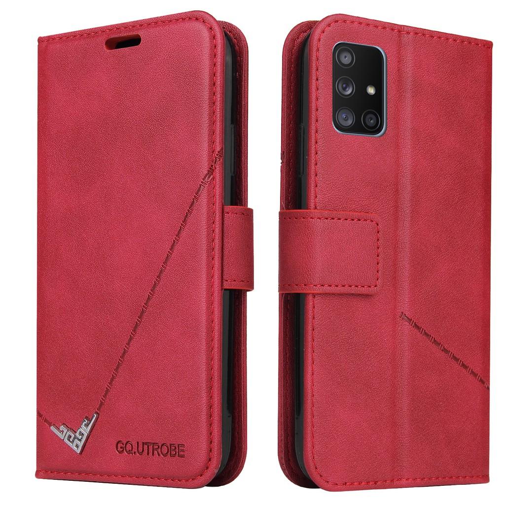 Ốp điện thoại da PC PU cứng dạng ví nắp lật cho Samsung Galaxy Note10 Lite A21S A71 A51 A41 A31 A21 A11