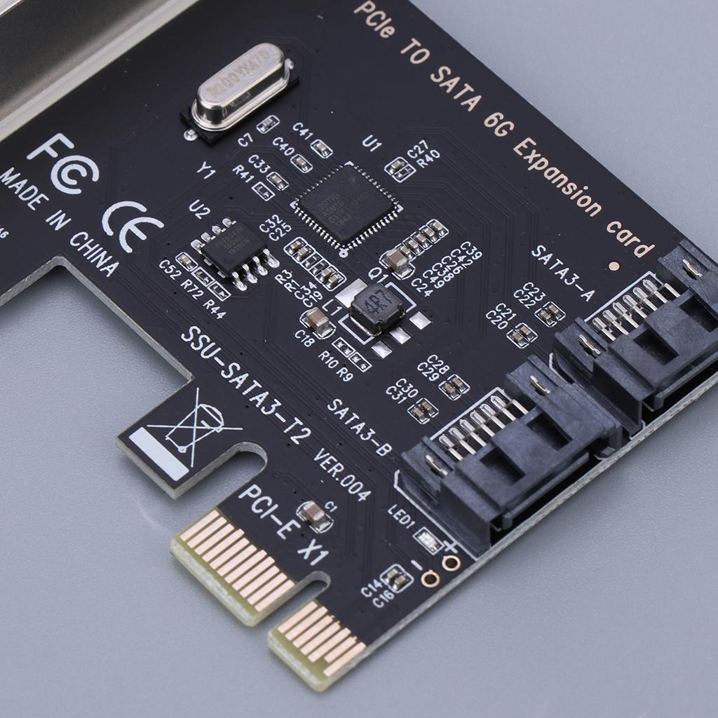 1 to 2 SATA 3.0 PCI E Slot Expansion Card with Internal SATA Header Port Adapter