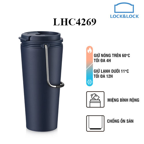 ✜□Ly giữ nhiệt Lock&amp;Lock Bucket Tumbler có ống hút hoặc nắp bật , dung tích 540ml LHC4268 LHC4269