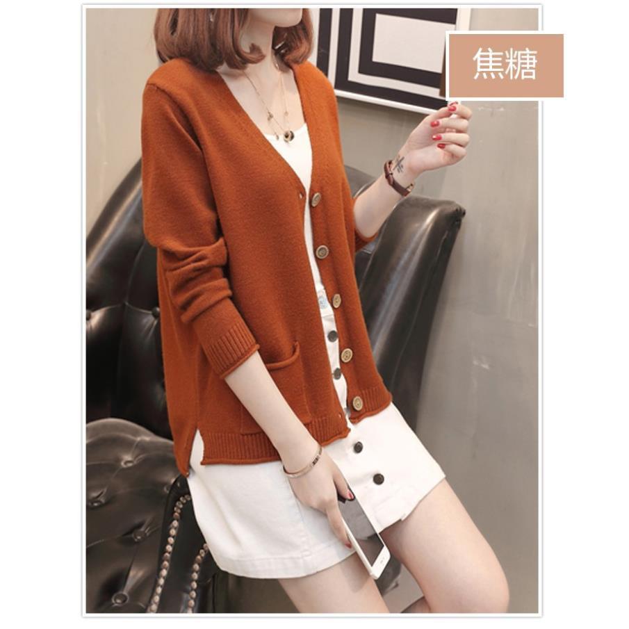 Áo len nữ đẹp, áo len nữ 2 túi dáng cardigan