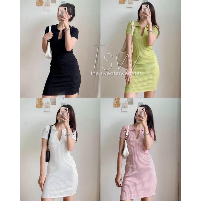 ĐẦM LEN BODY CỔ ĐỨC MỎNG