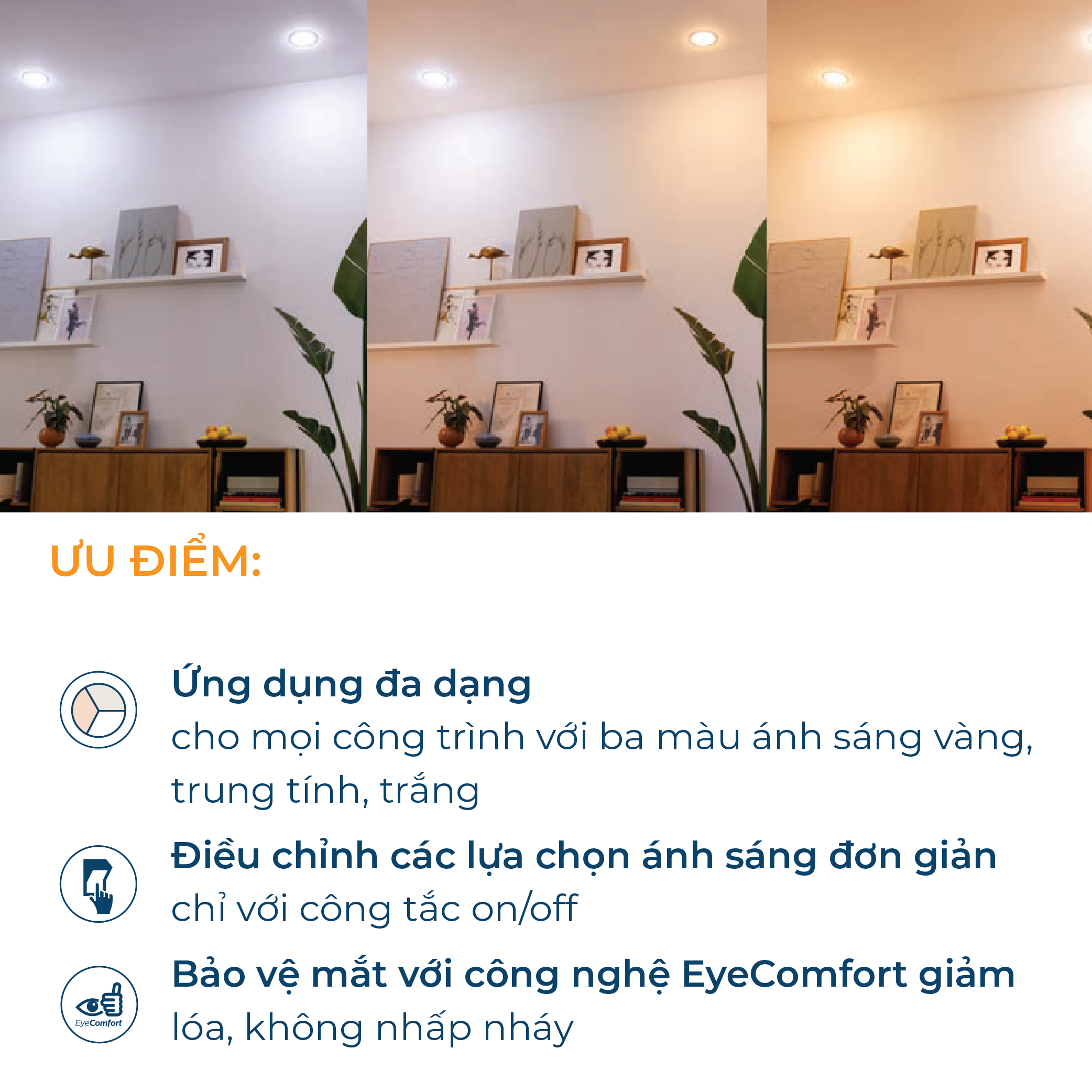 Bộ đèn PHILIPS Âm Trần MESON đổi màu ánh sáng