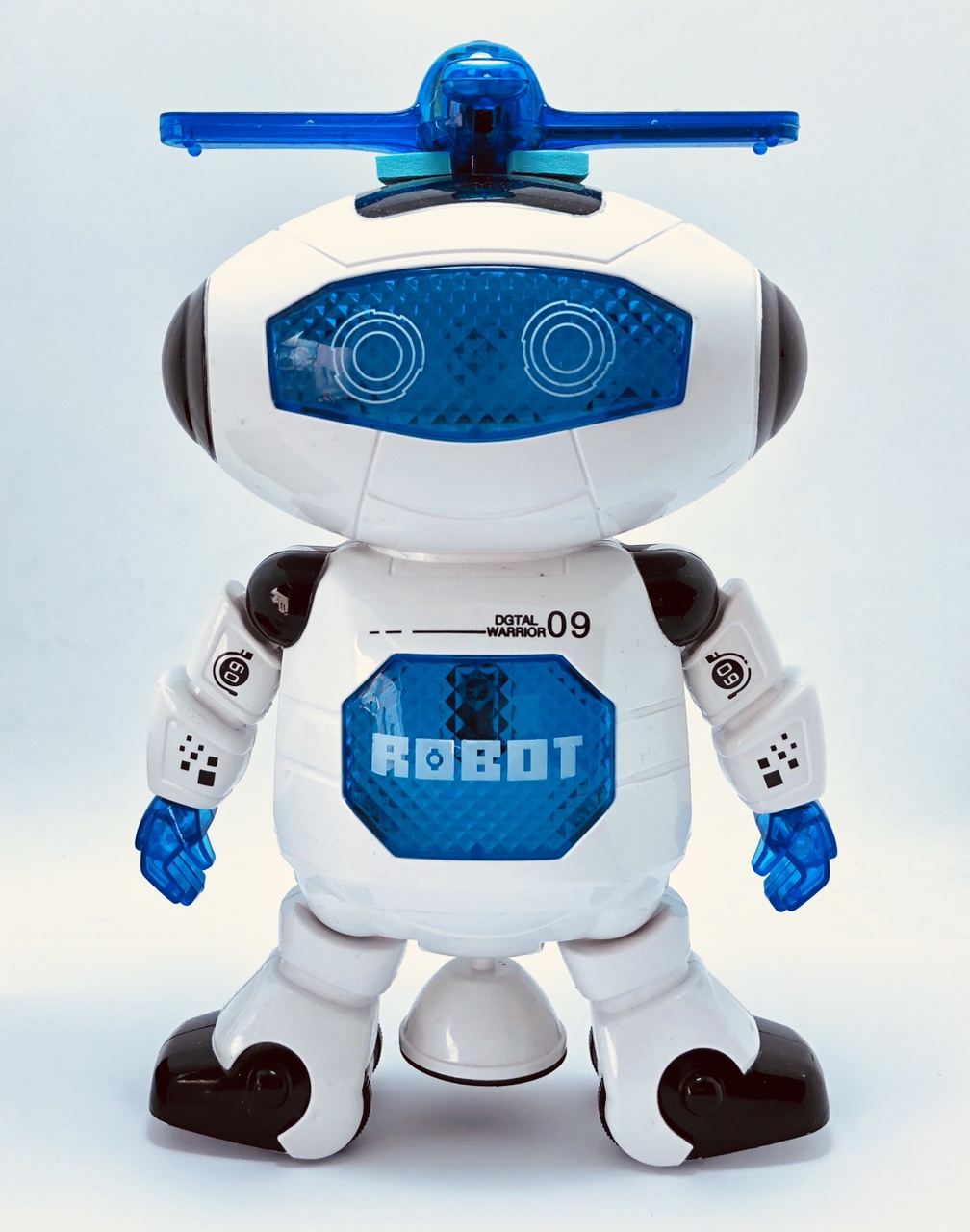 Đồ Chơi Robot Nhảy Múa Xoay 360 Có Đèn Led