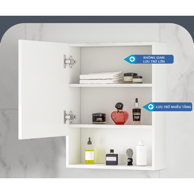 Gương Treo Tường Kèm Hộc Tủ Để Đồ Tiết Kiệm Diện Tích AP257