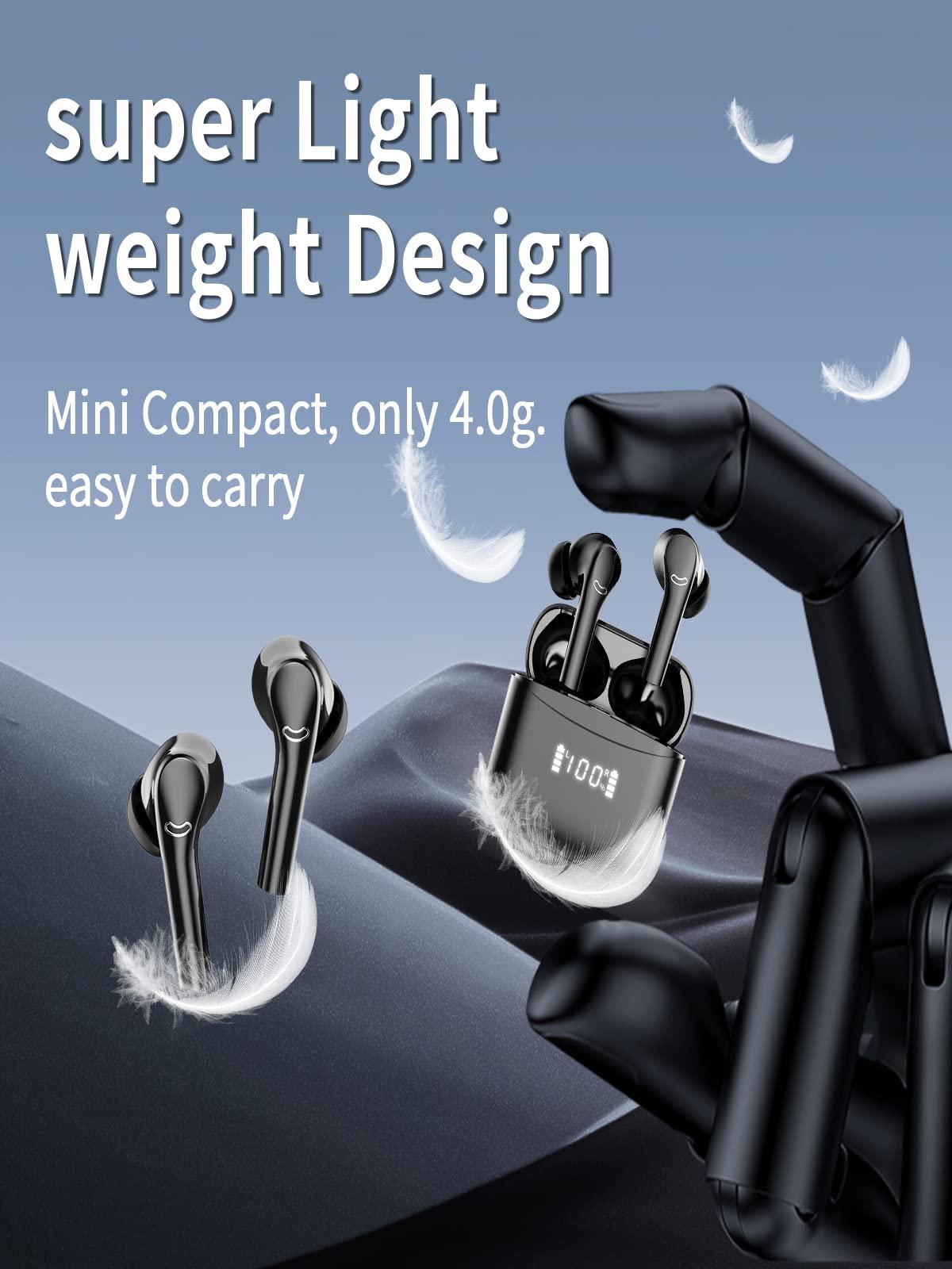 Tai nghe Bluetooth, tai nghe trong tai không dây, tai nghe Bluetooth 5.3, Tai nghe thể thao Bluetooth không thấm nước IPX6, tai nghe không dây thời gian chơi 45 giờ